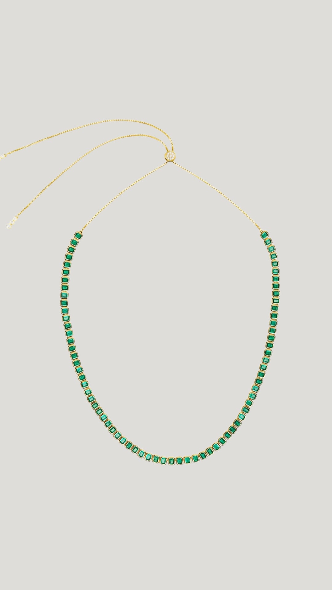 Cassidy Emerald Green Necklace Gold Vermeil